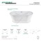 Aqua Eden Pedestal Bathtubs, 60.06 L, 27.94 W, White, Acrylic VTSQ602824 - alternate 3